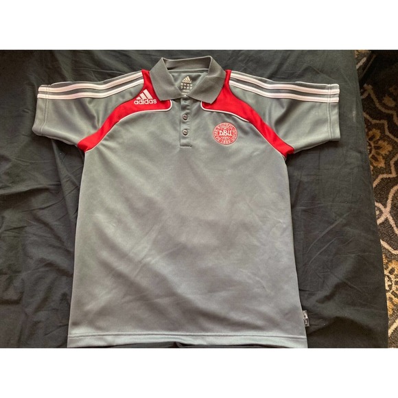 Adidas Mens Denmark National Team Grey Short Sleeve Football Shirt Size Small - Picture 1 of 7